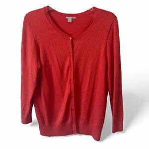 Halogen Vibrant Orange Women's Cardigan Size L